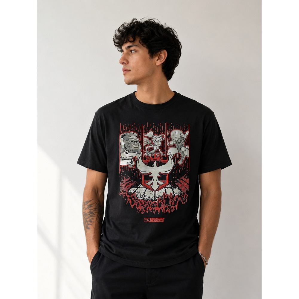 NWT Overwatch League Mens Graphic T Shirt Large Black Esports Gaming Streetwear